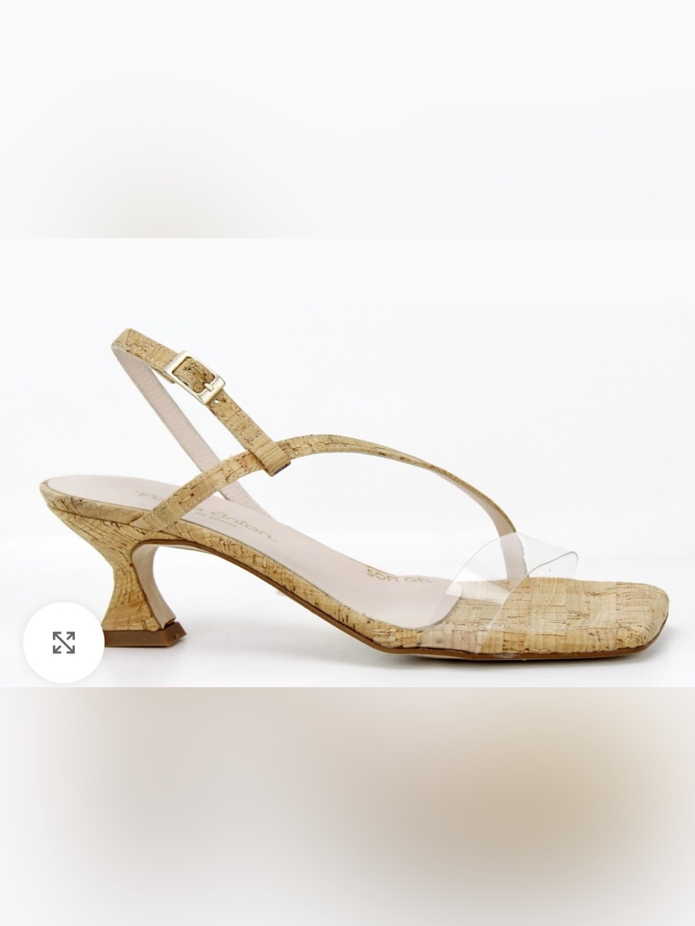 Pedro Anton 51701 V23 Corcho Natural Cork Open Toe Kitten Heel Sandal